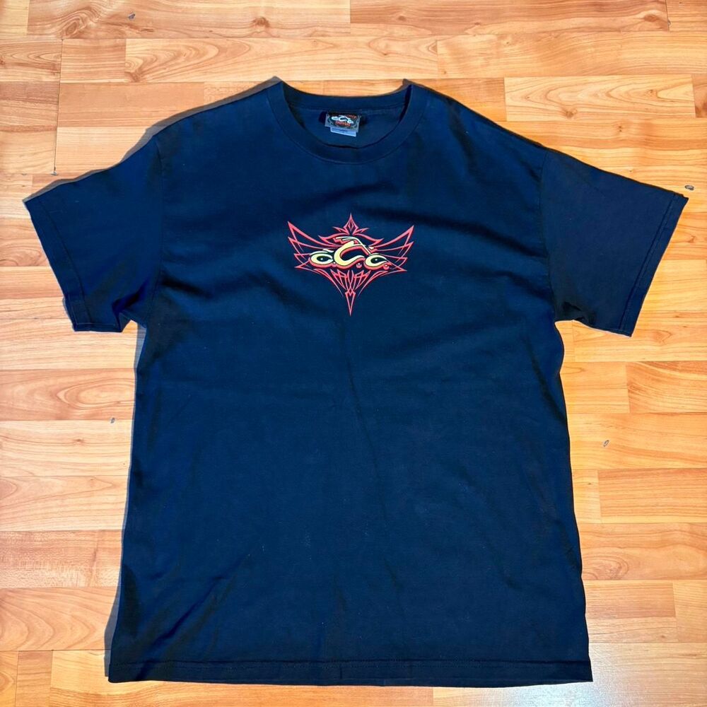 Orange County Choppers Black T Shirt Red Yellow Graphic Biker Motorcycle Size L